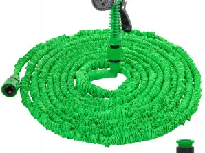 Садовый шланг 60 M - X-hose, двойной латекс и ABS, 7 функций распылителя: конус, полный, туман, душ, плоский, центр и распыление. Регулируемый уровень распыления воды