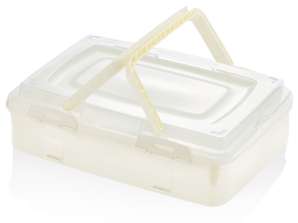 Herzberg HG-L719: Parterowe pudełko do przenoszenia ciasta na wynos kości słoniowej
