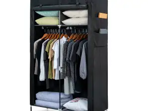 Herzberg HG 8012: Storage Wardrobe Black