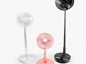 E-Dream Draagbare ventilator - Oplaadbaar USB - wit - roze