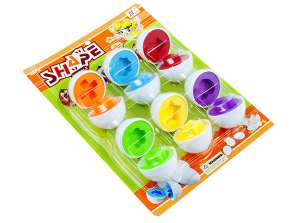 Educational jigsaw puzzle sorter match shapes and colors of eggs 6 pieces