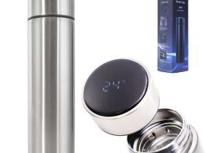 Thermos smart LED thermische flessenmok, 500 ml, zilver