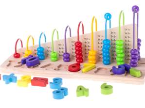 Wooden abacus sorter learning to count digits