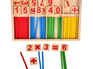 Contando paus de aprendizagem, Ábaco, Paus + Números, Kit Educativo Montessori