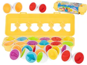 Lernpuzzle-Sortierer mit passenden Formen, Obst und Eiern, 12 Teile