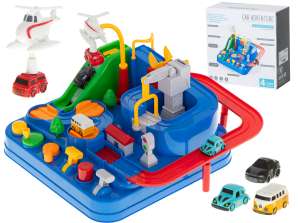 Obstacle Course Interactive Car Racing Parking 4 Vehicles Auto Bus Police Car Fire Truck Helicopter