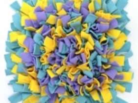 Kačių šunų žaislinis mokomasis uoslės kilimėlis Nosework violetinė-danga-geltona