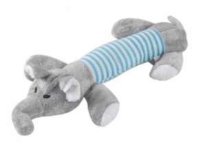Suņu rotaļlieta plīša čīkstošs zilonis