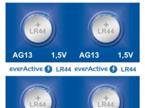 Akkumulátor everActive Alkáli G13 LR44 LR1154 buborékfólia 10db.