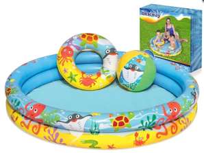 BESTWAY 51124 Piscină cu bilă, piscină cu cerc, piscină pentru copii, 122cm 2, 4 ani