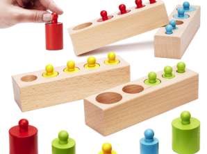 Renkli Montessori ahşap silindir ağırlıkları
