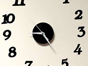 Wall clock, black, 12 hours, modern