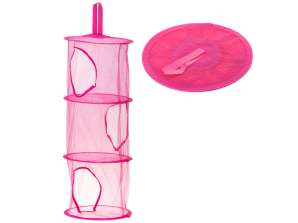 Contenedor organizador colgando estantes para juguetes rosa oscuro