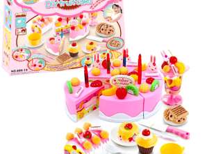 Torta di compleanno per taglio cucina 75 pezzi rosa