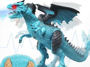 Dinosaurio teledirigido con mando a distancia RC. Dragón camina, ruge y respira vapor 41 cm.