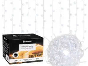 300 LED bílý rampouch světelný závěs
