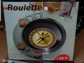 Roulette table with short glasses