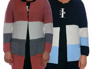 Dames Open Stripe Cardigan à la mode élégant Couleur différente - Vente en gros