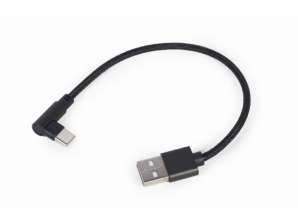 KabloXpert Açılı USB Type-C şarj ve veri kablosu 0,2 m - CC-USB2-AMCML-0,2M