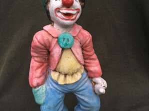 Decorative Clown Figurine Standing in Shabby Chic Style - Cocoon Special Item for Circus Lovers
