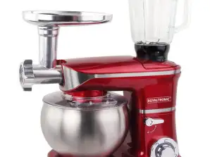 ROYALTRONIC kitchen machine 6 liters 3 in 1 1900 W max.Silver and red