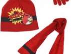 Set invernale Angry Birds per bambini | 154 insiemi | Cappello, sciarpa, guanti in rosso, grigio, blu