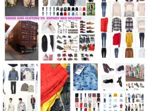 Verkoop van kleding en schoeisel Vrouwen man en kind groothandel in container