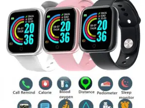 Smartwatch D20S - Pulsmesser, Schrittzähler & Kalorienzähler - Smartwatch für IOS und Android