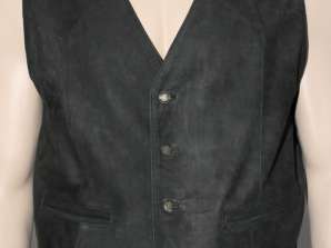 Lamb nappa men's leather vest in a slightly used look