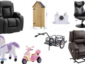 33 Mix Pallets with armchairs, home furniture, toys, sports