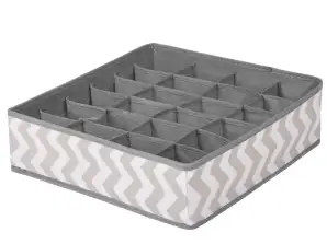 Lingerie drawer organizer with 24 compartments grey HA3016