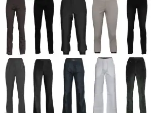 WOMEN'S LONG 3/4 PIPE TROUSERS FLEECE JEANS MATERIAL MIX