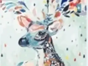 Dipinto con numeri immagine 40x50cm cervo fiorito
