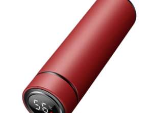 Thermal mug smart LED thermos 500ml burgundy