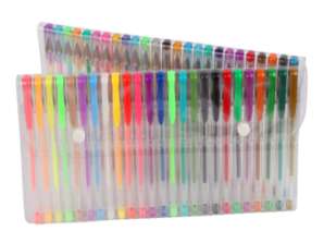 Krāsainu mirdzošu gēla pildspalvu komplekts 50 gab.