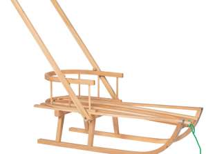 Wooden sled with backrest and pusher SAN003