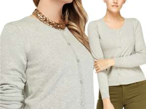 Kvinner Damer H&M Finstrikket Knapp Cardigan Rund hals Langermet Topper