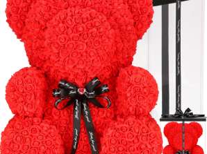 Rose teddy bear 70 cm red teddy bear with black bow HA7230
