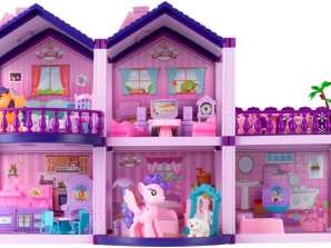 Casa delle bambole e pony Villa con cavalli 38 5cm
