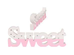Wooden Lettering Sweet with Rhinstone decoration 29x10cm