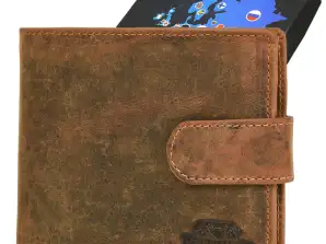 Чоловічий шкіряний гаманець коричневий нубук горизонтальний шкіра Beltimore R85