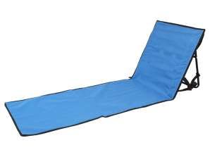 Beach mat with backrest folding deckchair navy blue