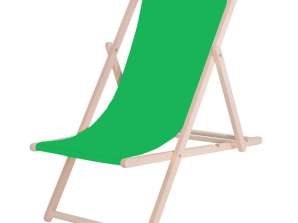 DC0001 GREEN Chaise longue pliante en bois