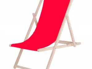 DC0001 RED Folding wooden lounger