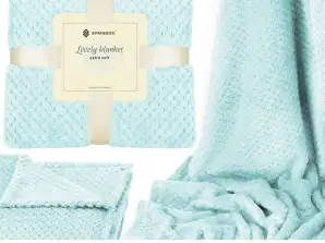 Bedspread, blanket 150x200 cm mint double sided blanket HA7096