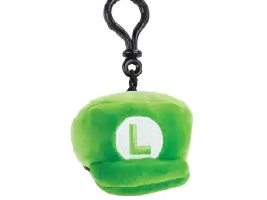 Nintendo Plüsch    Mario Kart Luigi Hut   Plüsch Clip'n Schlüsselanhänger  10cm