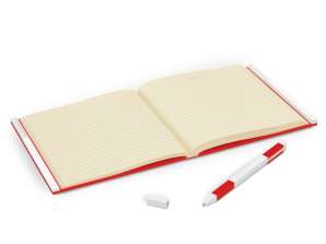 LEGO® lockable notebook with gel pen - color red
