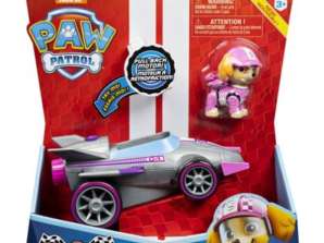 Spin Master 19181 - Paw Patrol Skyes Race & Go Deluxe Base Vehicle con figura