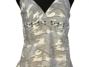 LADIES BLOUSES SHIRTS SHIRTS WITH SHOULDER CAMO SIZES S M L