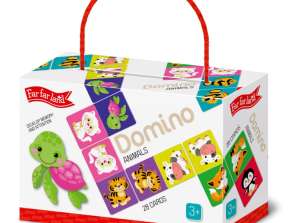 DOMINO. Tiere. Erstes Brettspiel für Kinder 1+. Familienspiel